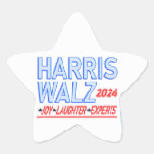 Sticker Étoile Harris Walz 2024 Presidential Election Star (Devant)