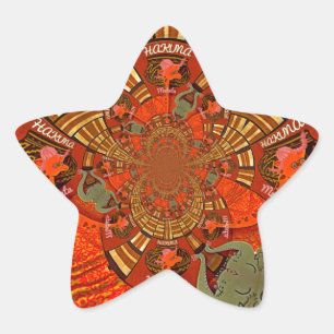Sticker Étoile Hauteurs Fantaisistes : Girafe Amusant Beau Motif