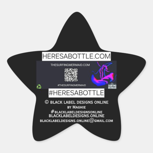 STICKER ÉTOILE ©️ HERESABOTTLE.COM #HERESABOTTLESWAG (Devant)