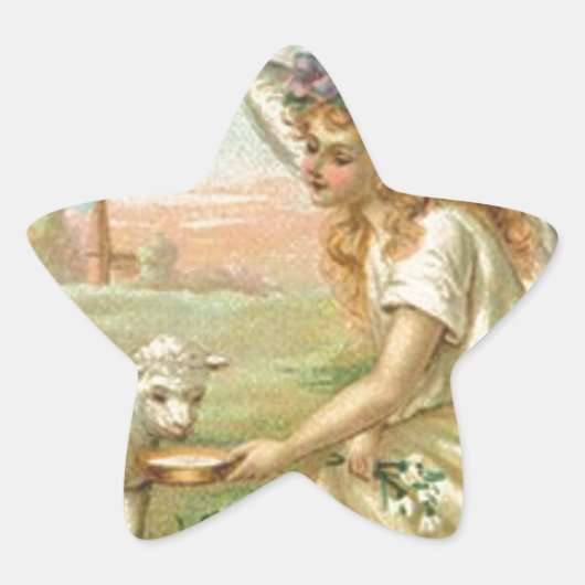 Sticker Étoile heureux ange de pâques (Devant)