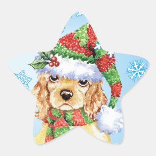 Sticker Étoile Heureux Cocker Spaniel Howliday