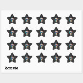Sticker Étoile Hipster Crânien (Feuille)