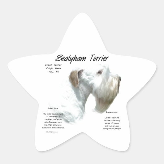 Sticker Étoile Histoire de Sealyham Terrier (Devant)