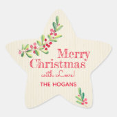 Sticker Étoile Holly et Berries pendant les vacances de Noël d'iv (Devant)