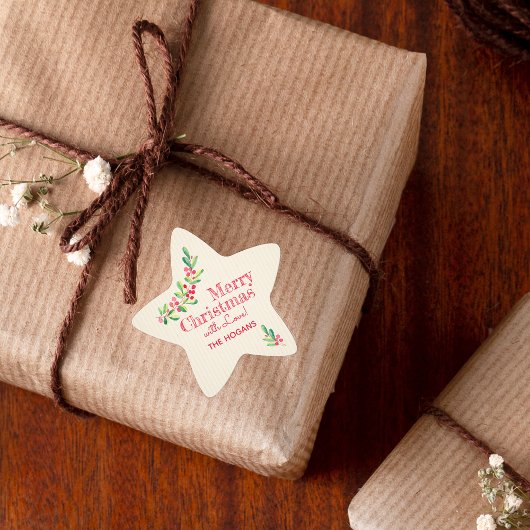 Sticker Étoile Holly et Berries pendant les vacances de Noël d'iv