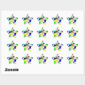 Sticker Étoile Hommage Random Carré À Mondrian (Feuille)