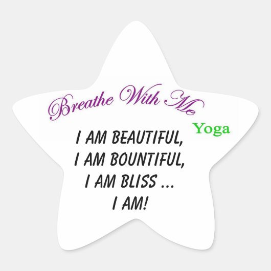 Sticker étoile "I Am" (Devant)