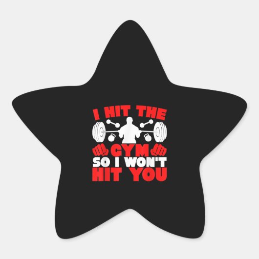 Sticker Étoile I Hit The Gym (Devant)