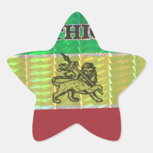 Sticker Étoile I Love Heart Ethiopie : Drapeau Art Motif