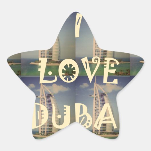 Sticker Étoile Iconic Dubai : "I Love Dubai" Vector Graphisme (Devant)