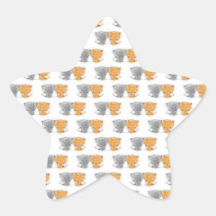 Sticker Étoile Illustration de chatons adorables et duveteux - Ar