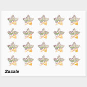 Sticker Étoile Impression d'art de nuage de mots lumineux (Feuille)