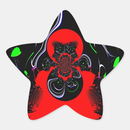 Sticker Étoile Impression d'art fluide Kaleidoscope (Devant)