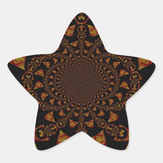 Sticker Étoile Impression d'art Kaleidoscope crâne (Devant)