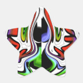 Sticker Étoile Impression d'art profil Abstrait (Devant)