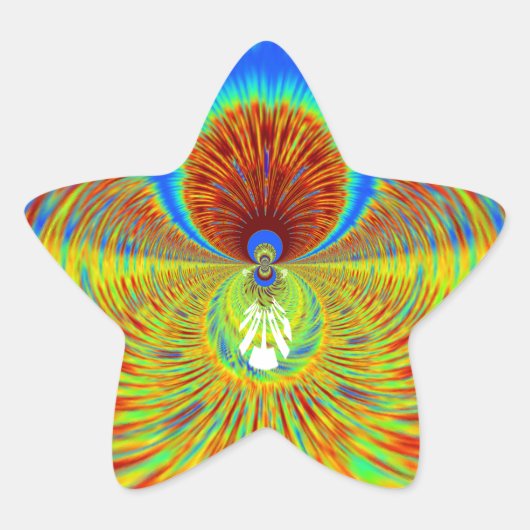 Sticker Étoile Impression de Kaleidoscope coloré (Devant)