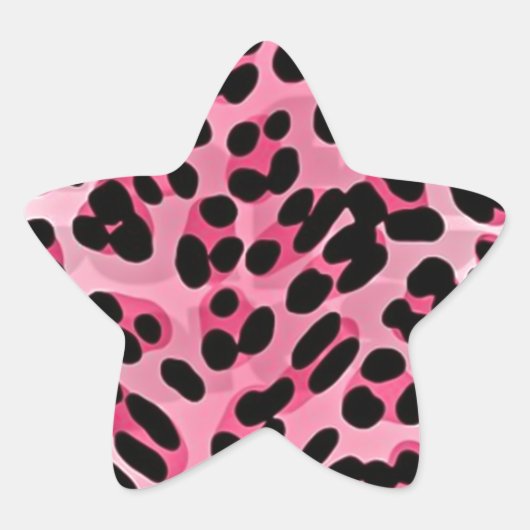 Sticker Étoile Impression guépard rose RAB Rockabilly (Devant)