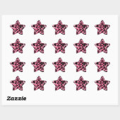 Sticker Étoile Impression guépard rose RAB Rockabilly (Feuille)
