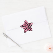 Sticker Étoile Impression guépard rose RAB Rockabilly (Enveloppe)
