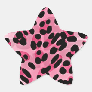 Sticker Étoile Impression guépard rose RAB Rockabilly