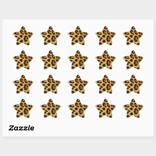 Sticker Étoile Impression léopard (Feuille)