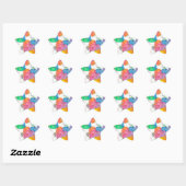 Sticker Étoile Impressionniste Pastel Valentine Hearts (Feuille)