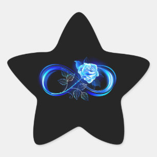 Sticker Étoile Infini lumineux avec rose bleue