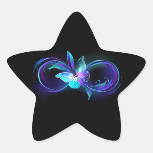 Sticker Étoile Infinité brillante avec papillon magique