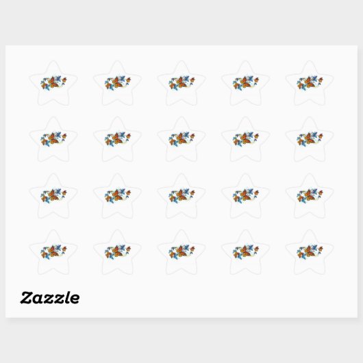 Sticker Étoile Infinity of Monarch Butterflies (Feuille)