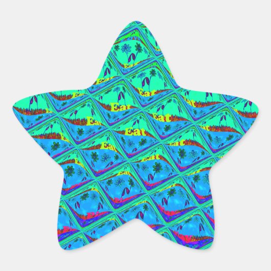 Sticker Étoile Italien bleu sirène Motif Art Imprimer (Devant)