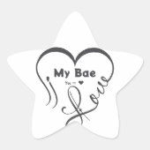 Sticker Étoile J'adore mon chéri • Toi = ♥ (Devant)