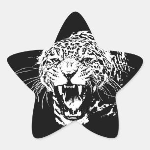 Sticker Étoile Jaguar noir et blanc