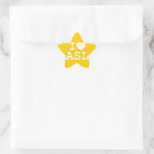 Sticker Étoile J'aime ASL (couleur) (Sac)