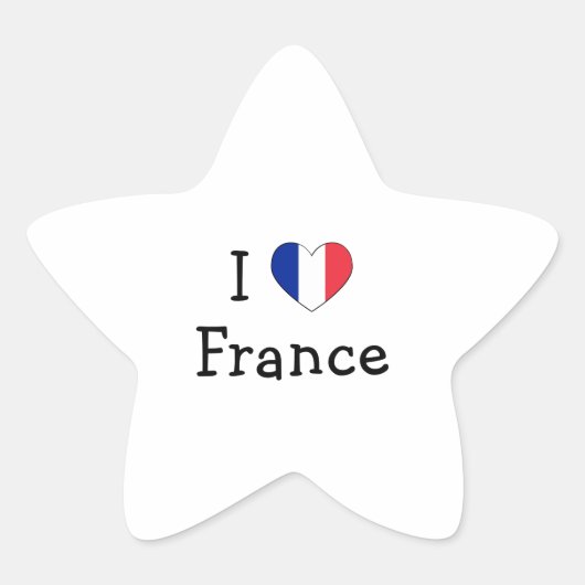 Sticker Étoile J'aime la France (Devant)