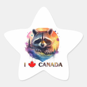 Sticker Étoile J'aime le Canada