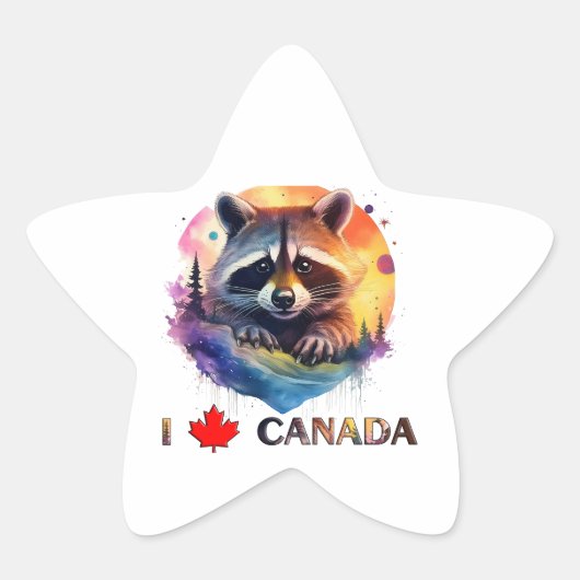 Sticker Étoile J'aime le Canada (Devant)