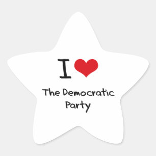 Sticker Étoile J'Aime Le Parti Démocratique