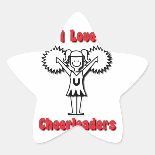 Sticker Étoile J'Aime Les Cheerleaders (Devant)
