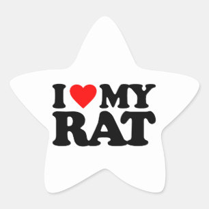 STICKER ÉTOILE J'AIME MON RAT
