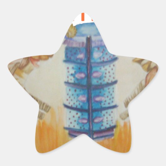 Sticker Étoile Jambo Jumbo African Kids Elephants Art Imprimer (Devant)