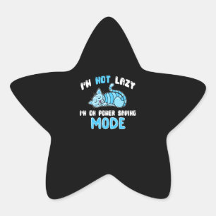Sticker Étoile Je ne suis pas Lazy Mode d'économie Blue Cat Amour