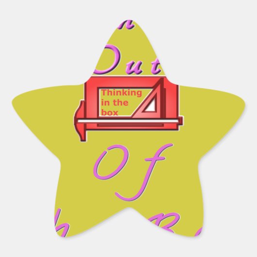 Sticker Étoile Je pense hors de la boîte. (Devant)