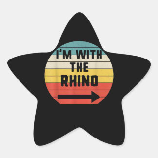 Sticker Étoile Je suis avec Rhino Halloween Costume Couple Corres