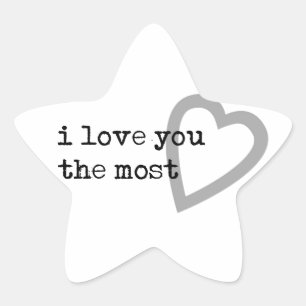 Sticker Étoile je t'aime le plus coeur mignon