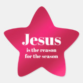 Sticker Étoile Jésus est la raison de la saison Noël rouge (Devant)