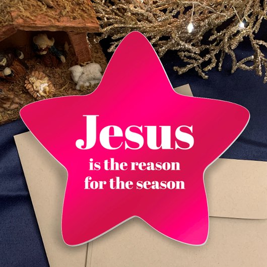 Sticker Étoile Jésus est la raison de la saison Noël rouge
