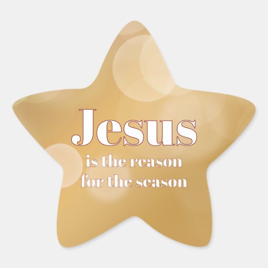 Sticker Étoile Jésus est la raison Elegant Gold Star Noël (Devant)
