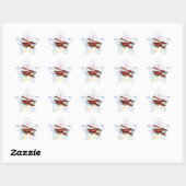Sticker Étoile Jetée du phare Biplan Vagues bleues (Feuille)