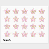 Sticker Étoile Joli Pastel Rose Vert Patchwork Design Quilt (Feuille)