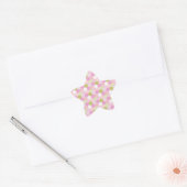 Sticker Étoile Joli Pastel Rose Vert Patchwork Design Quilt (Enveloppe)